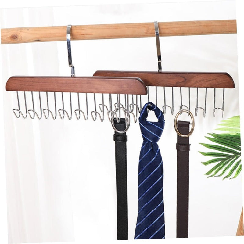 Elegant Multi-Hook Organizer for Belts, Scarves & Ties