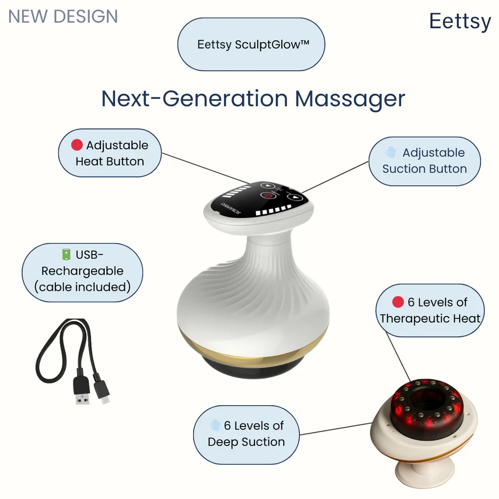 4-in-1 Vacuum Massage Device with Infrared Light | Relaxing Massage for Home Use | Boosts Circulation & Eases Muscle Tension | Ideal for Wellness & Skincare