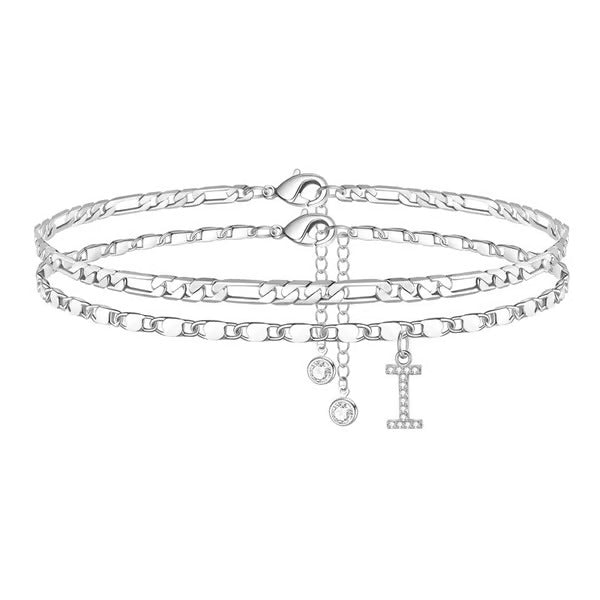 Customizable Layered Anklet | Adjustable & Hypoallergenic | Gold/Silver | 21.5 cm + 5 cm