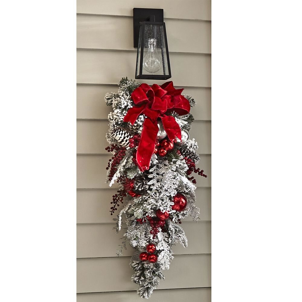 Cordless Prelit Holiday Decoration in Red and White