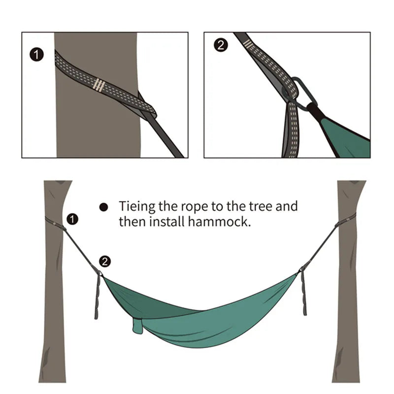 Hammock Suspension Set with 272 kg Load Capacity | Polyester Straps with 5 Rings | Pack of 2