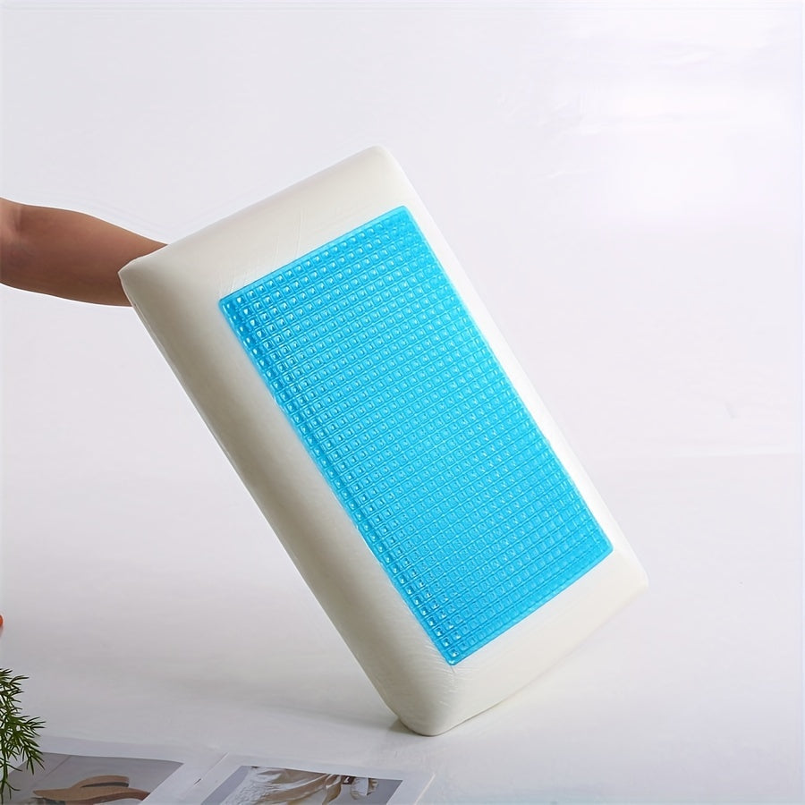 Ergonomic Memory Foam Pillow with Cooling Gel Core and Breathable Mesh - 1pc for Neck and Back Support
