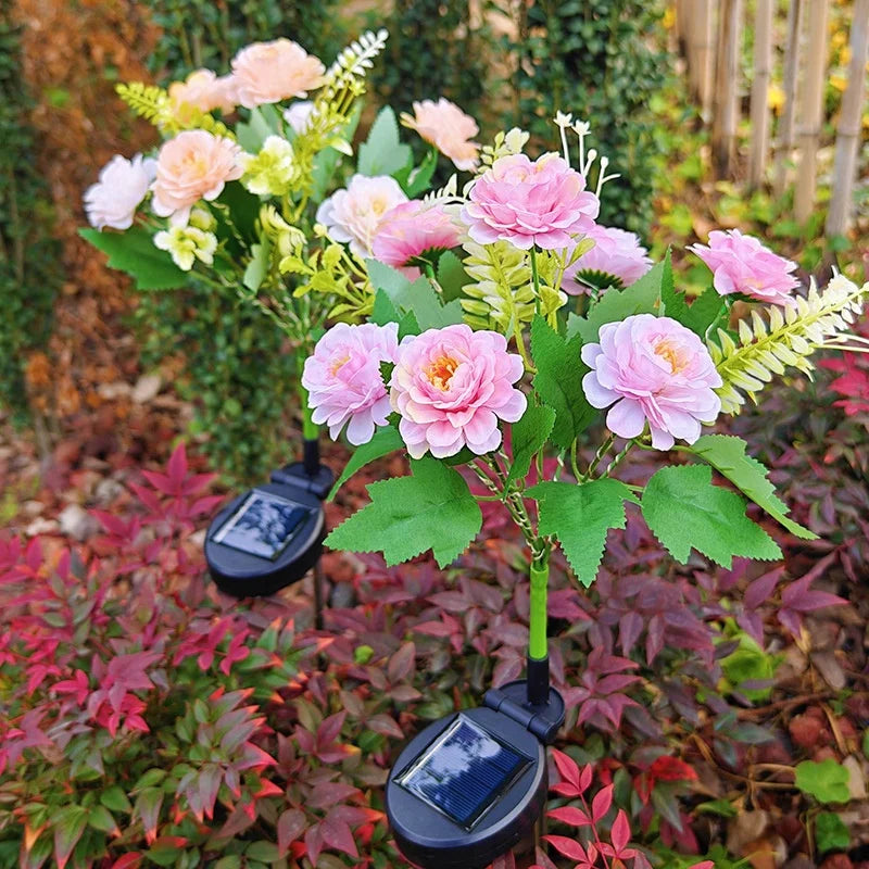 Hibiscus Solar Garden Light | LED Flower Lamp | 62 cm Height | IP65 Rated