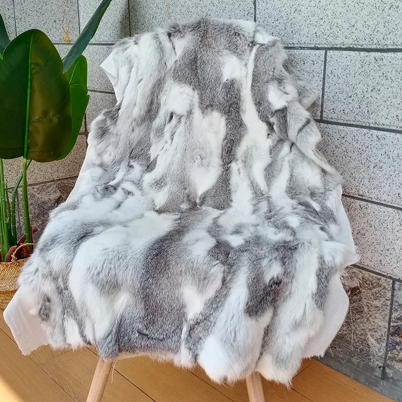 Natural Handmade Rabbit Fur | Soft and Authentic | 100x50 cm