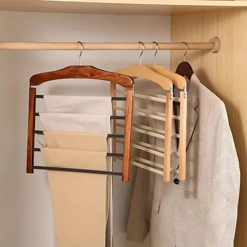 Wooden Multi-Bar Clothes Hanger with High-Quality Finish