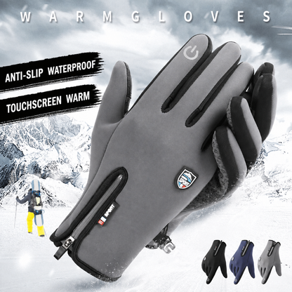 Winter Gloves with Zipper Design – Touchscreen and Waterproof
