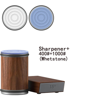 2-in-1 Magnetic Knife Holder and Dual-Angle Rolling Sharpener