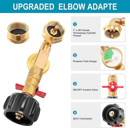 Gas Flow Monitor with Pressure Gauge | Reliable Gas Supply for Grilling & Camping