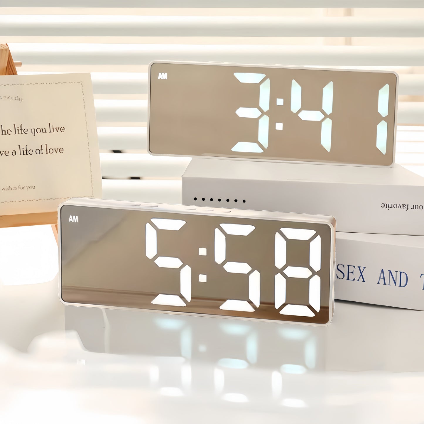 Digital Wake-Up Alarm Clock with Sunrise Light Display