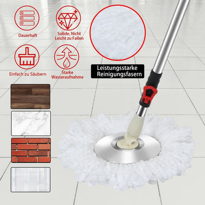 360° Floor Mop Set with Bucket | Dual-Zone Cleaning System