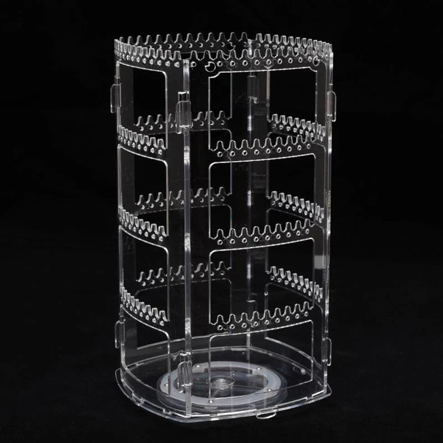 Jewelry Organizer Stand - Rotatable Plastic Holder for Earrings & Necklaces - 360° Display for Stylish Storage