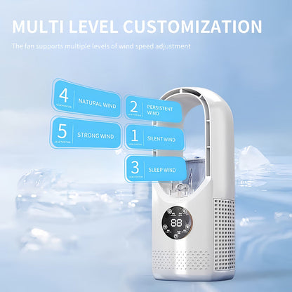 Portable Bladeless Fan with 720° Cooling – Air Cooler for UK