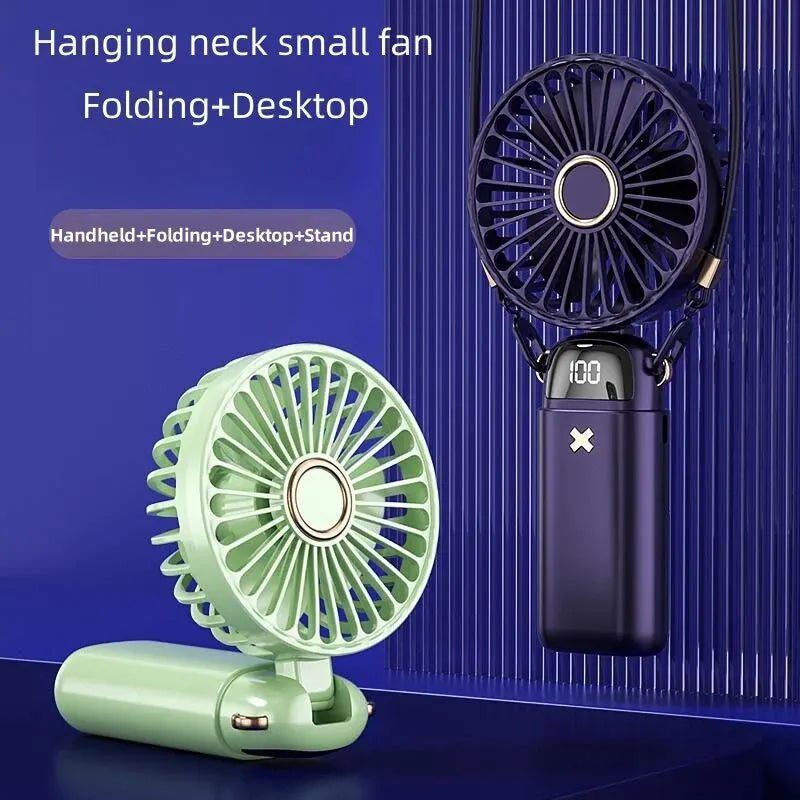 Compact USB Desk Fan with Phone Holder | Mini Handheld Fan | 5 Speed Settings | Quiet Operation