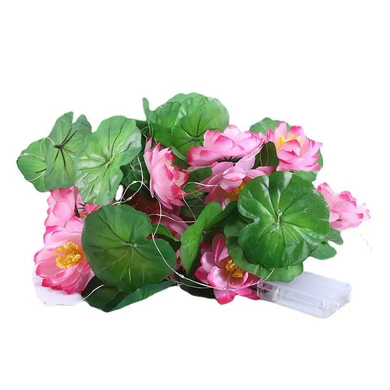 LED Lotus String Lights – Artistic Simulation – Battery & USB Powered – Garden, Pool & Wedding Decor