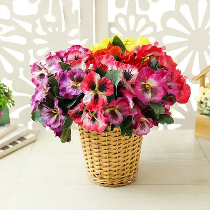 Artificial Pansies - 5 Stems for Wedding & Party Decorations