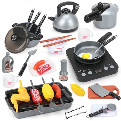 Kids Play Kitchen Tool Set - Pretend Cooking Utensils