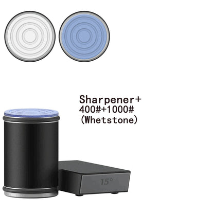 2-in-1 Magnetic Knife Holder and Dual-Angle Rolling Sharpener