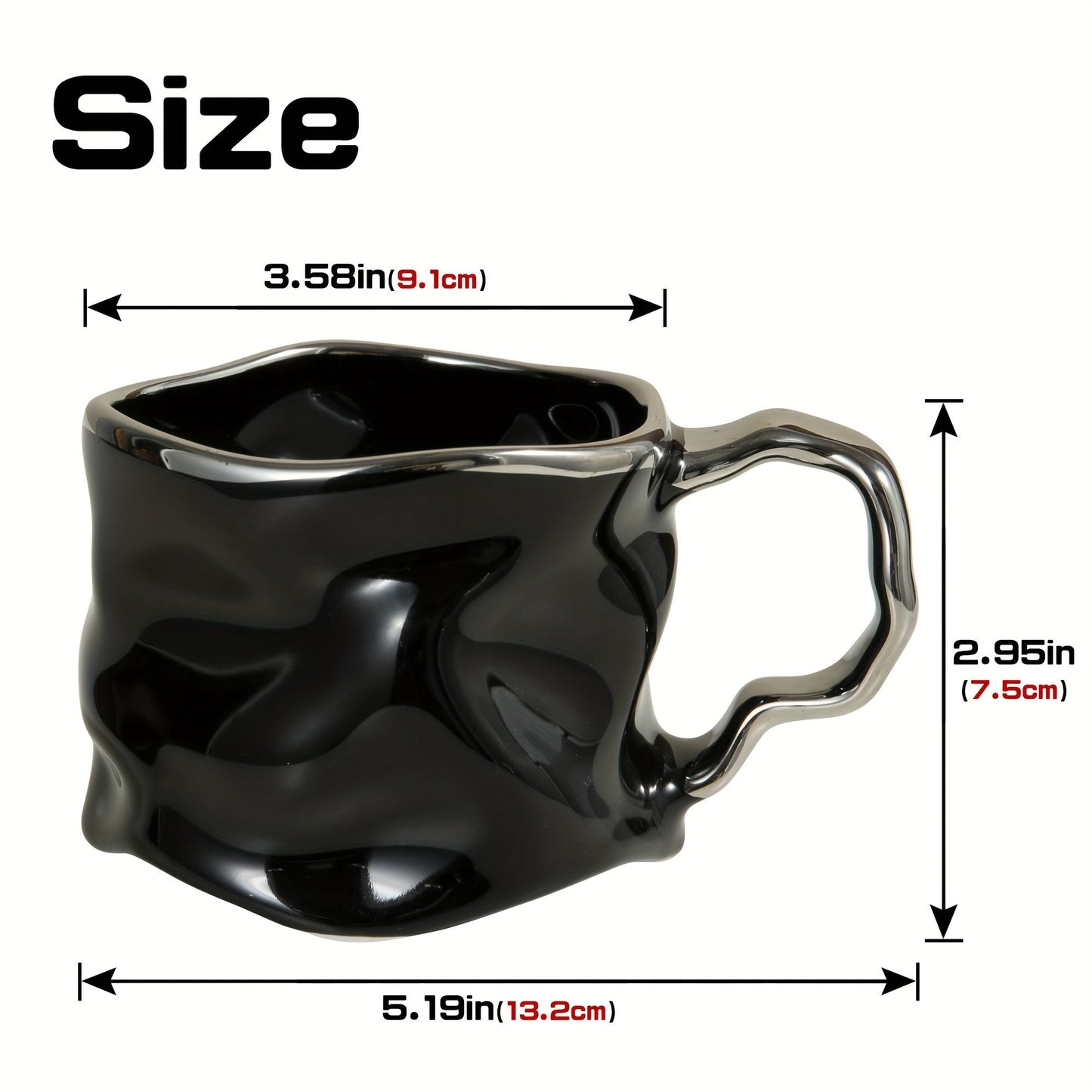 Handcrafted Ceramic Coffee Mug with Distinct Crinkled Pattern