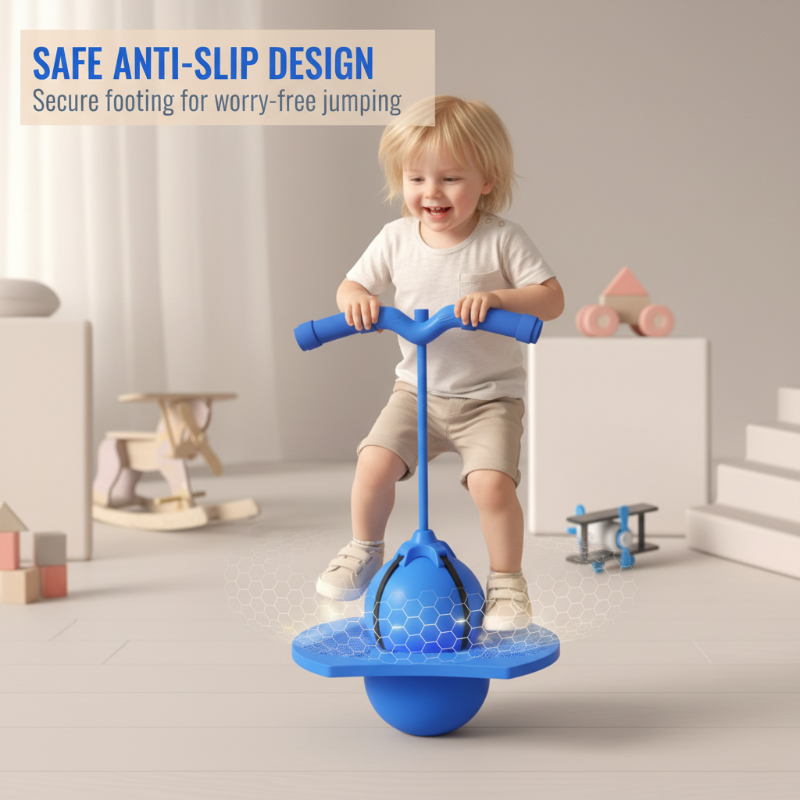 BounceFit Trainer with Non-Slip Platform | Jump Ball for All Ages | Balance & Coordination Exercise | Blue, Pink, Purple