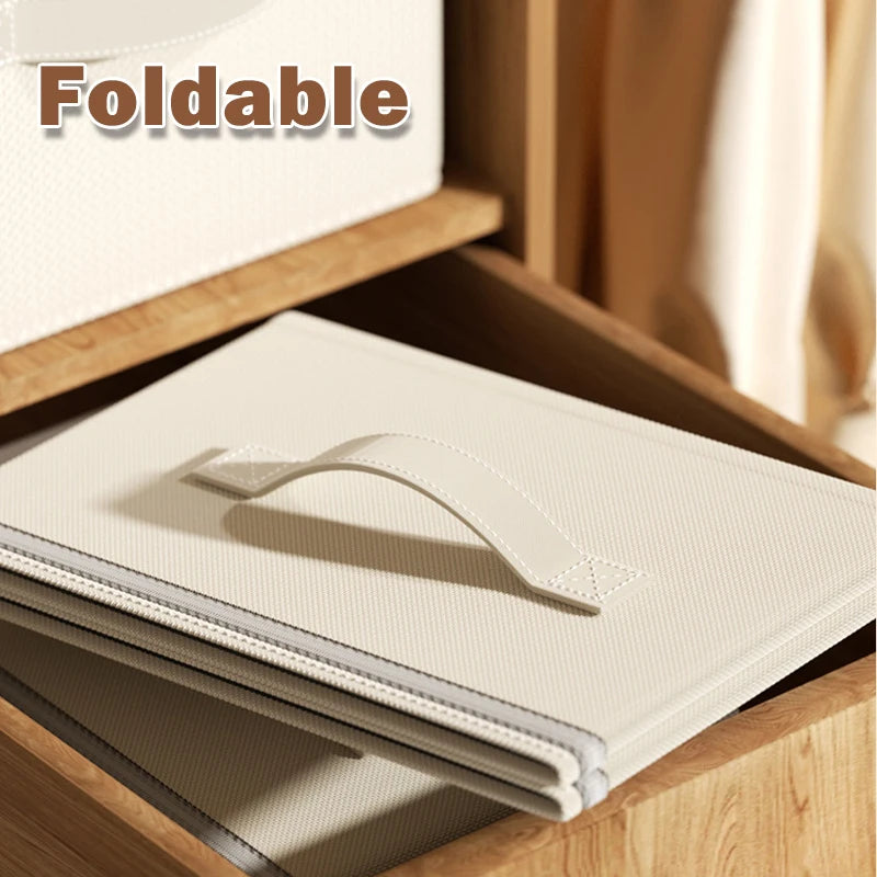 Collapsible Wardrobe Organizer with Lid | Large Storage Box for Clothes