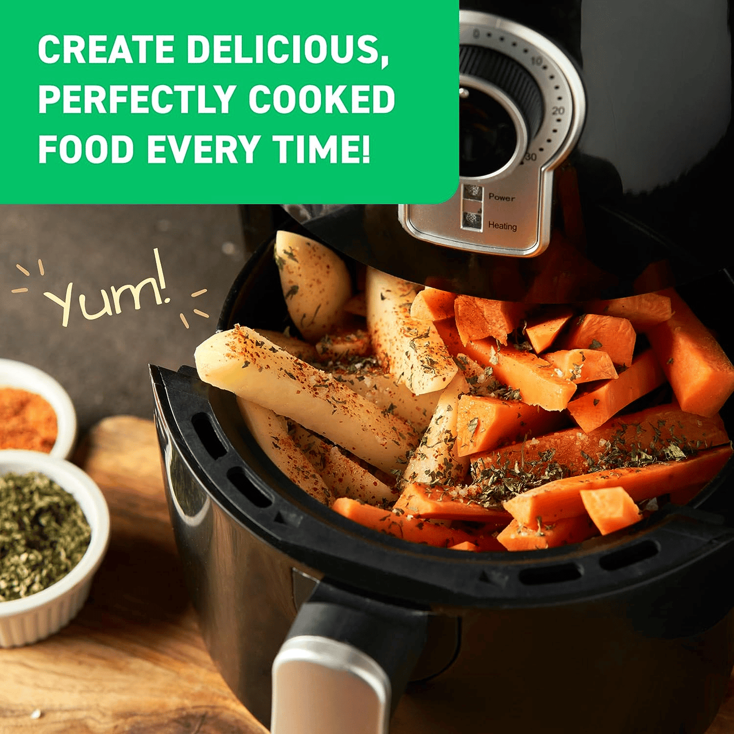Cooking Guide Booklet with Air Fryer Cheat Sheet Magnets