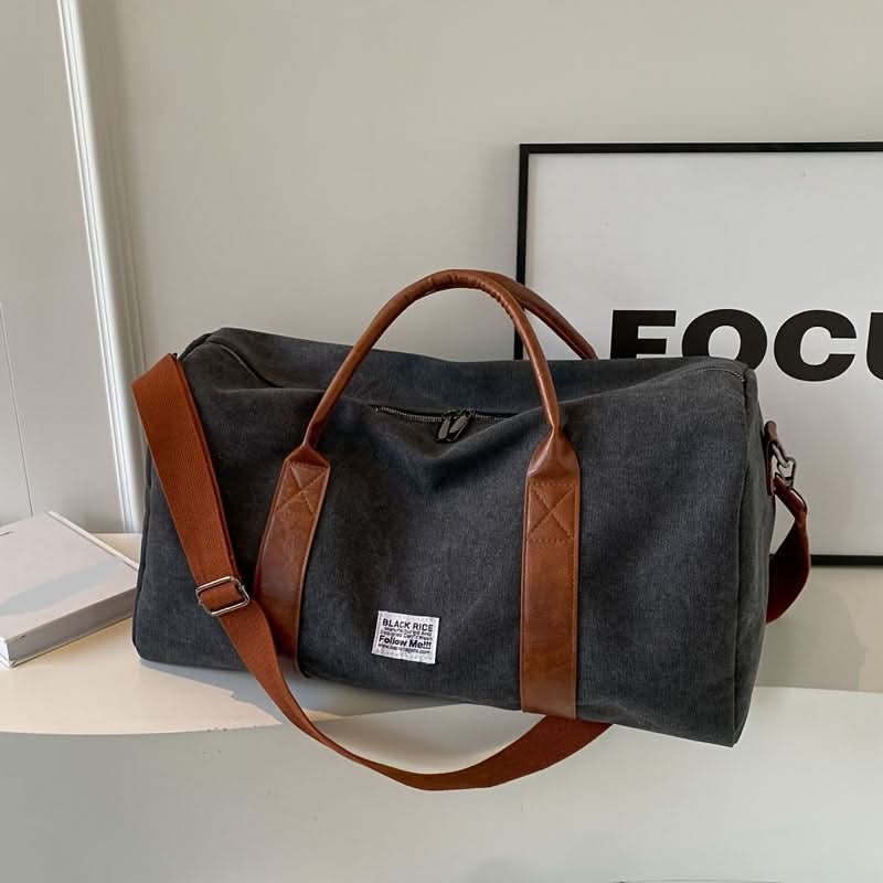 Washed Vintage Weekend Bag with Versatile Storage Compartments