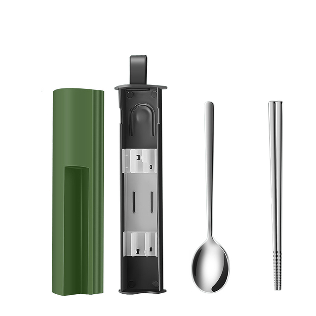 Compact Travel Utensil Set with Carry Case