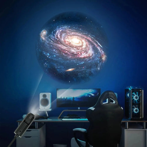 Compact Galaxy Projector with USB – Adjustable Star Ceiling Light for Bedroom & Car