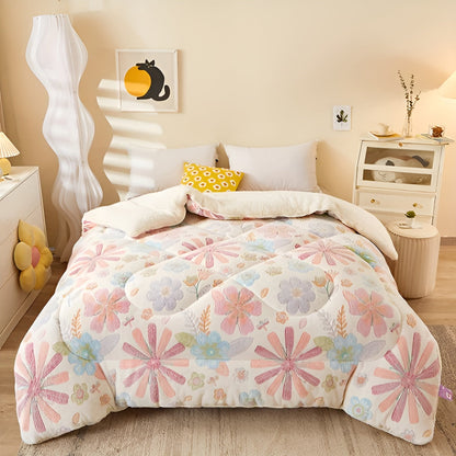 Floral Design Flannel Bed Blanket | Soft, Cozy, Skin-Friendly & Easy Care