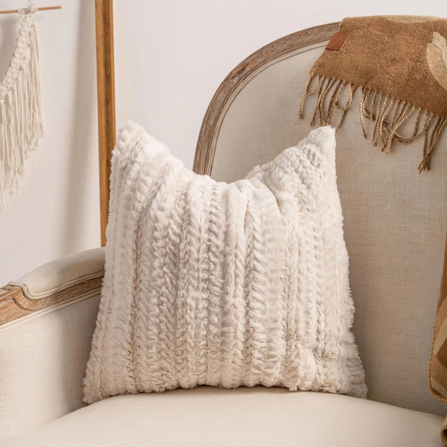 Textured Loop Yarn Pattern Pillow Covers 45x45 cm | Soft Boho and Scandi Decor