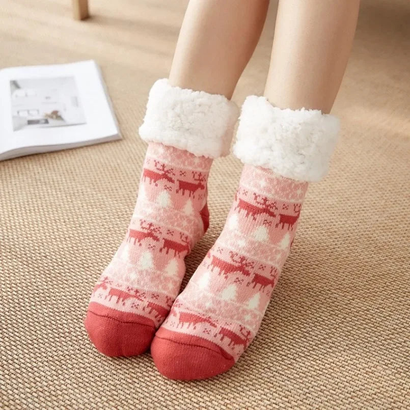 Women's Cozy Winter Socks – Soft, Warm & Non-Slip | Penguin, Reindeer & Bear Designs | Perfect Christmas Gift