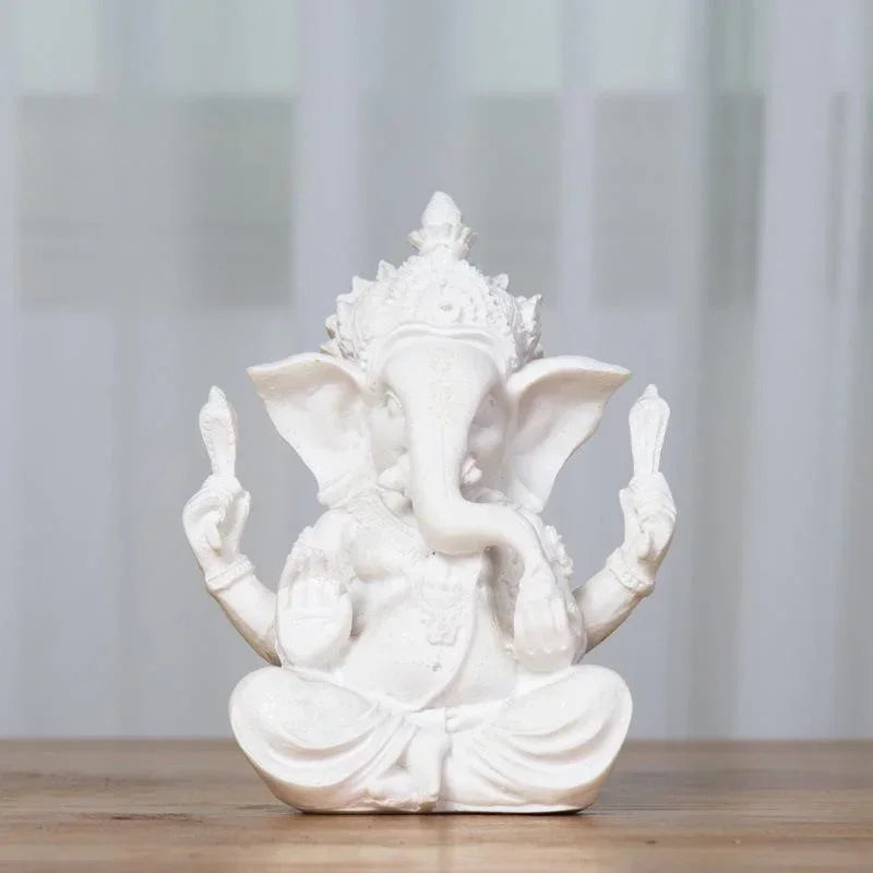 Handcrafted Ganesha Elephant Figurine in Sandstone Look – Spiritual Home & Meditation Decor, 7.5 × 6 × 9.5 cm