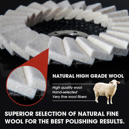 Premium Wool Felt Polishing Pad 125 mm | Durable for Metal & Wood