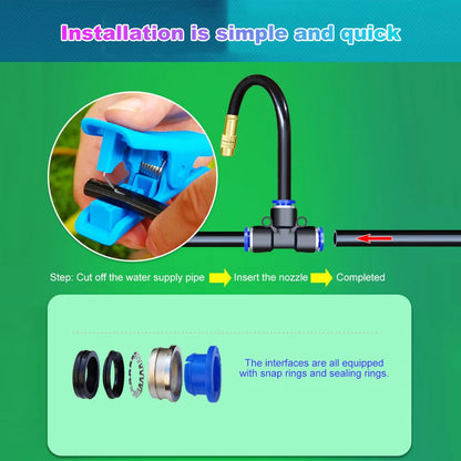 Automatic Irrigation System with 360° Adjustable Spray Head | 0.8 cm Connector