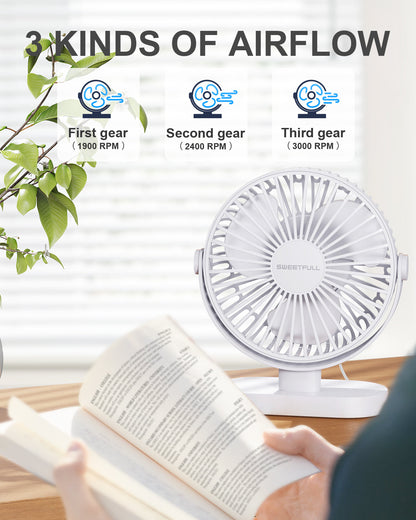6.5 Inch Portable USB Desk Fan for Home, Office, Car, and Travel
