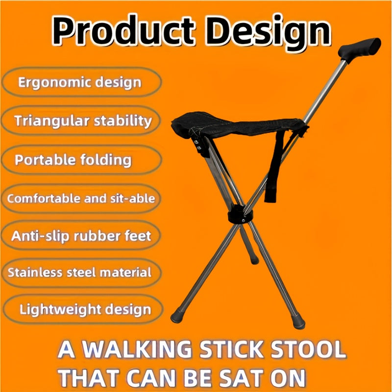 Walking Cane with Foldable Seat – 2-in-1 Design