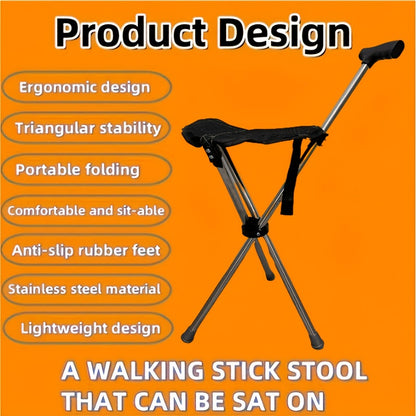 Walking Cane with Foldable Seat – 2-in-1 Design