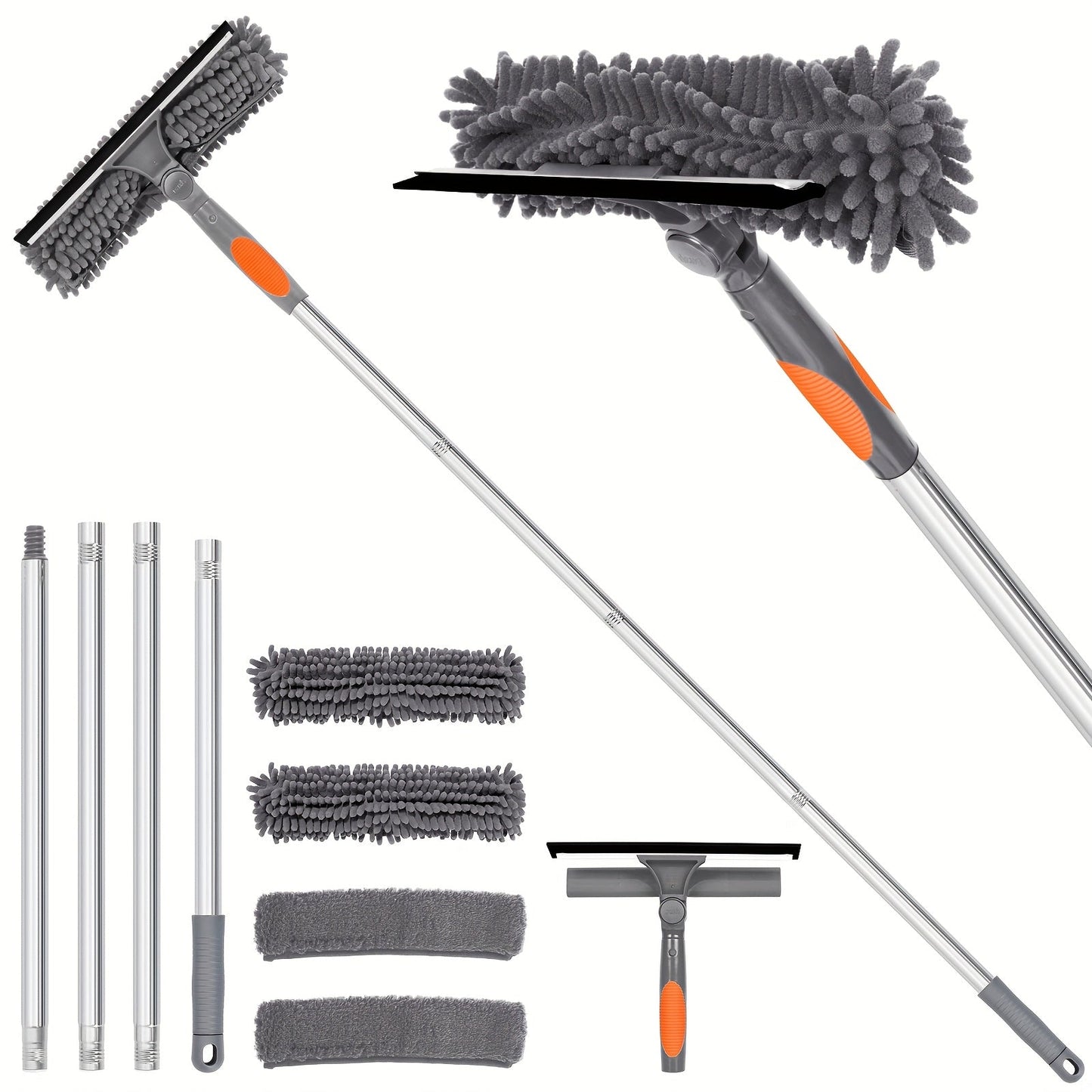 Telescopic Window and Glass Cleaning System – 2-in-1 Crystal Clear Cleaner