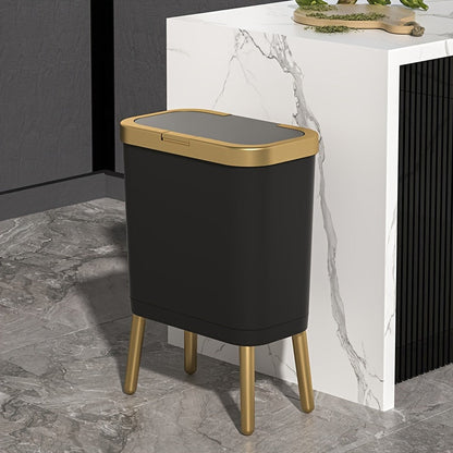 Slim Bathroom Waste Bin with Odor-Sealing Lid – 15L Trash Can