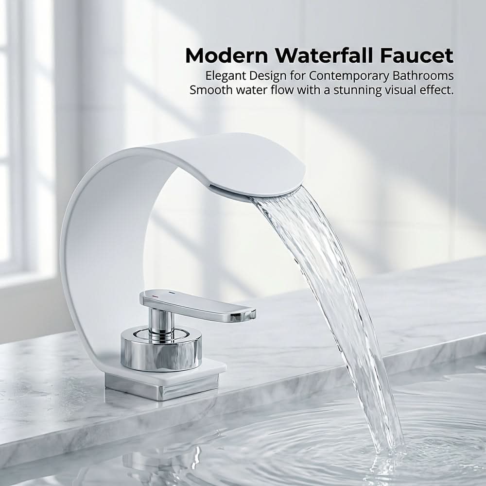 Mirror Basin Faucet with Waterfall Stream Design