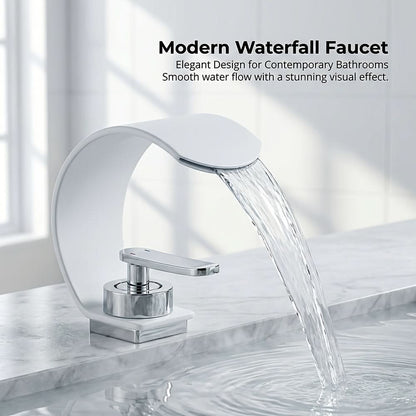 Mirror Basin Faucet with Waterfall Stream Design