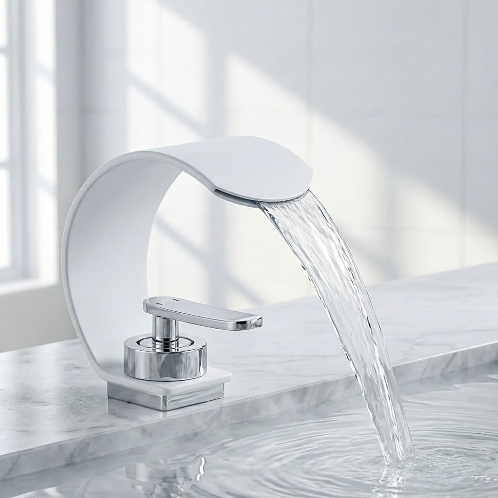 Mirror Basin Faucet with Waterfall Stream Design