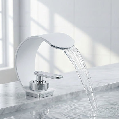 Mirror Basin Faucet with Waterfall Stream Design