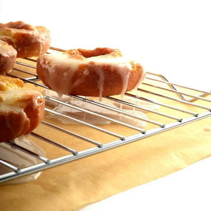 304 Stainless Steel Baking Sheet Set | Rectangular Grill Rack | Oven & BBQ Pan with Drip Tray