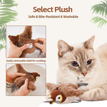 Engaging Cat Toy with Fluttering Wings | Motion Sensor & Bird Sounds | Rechargeable