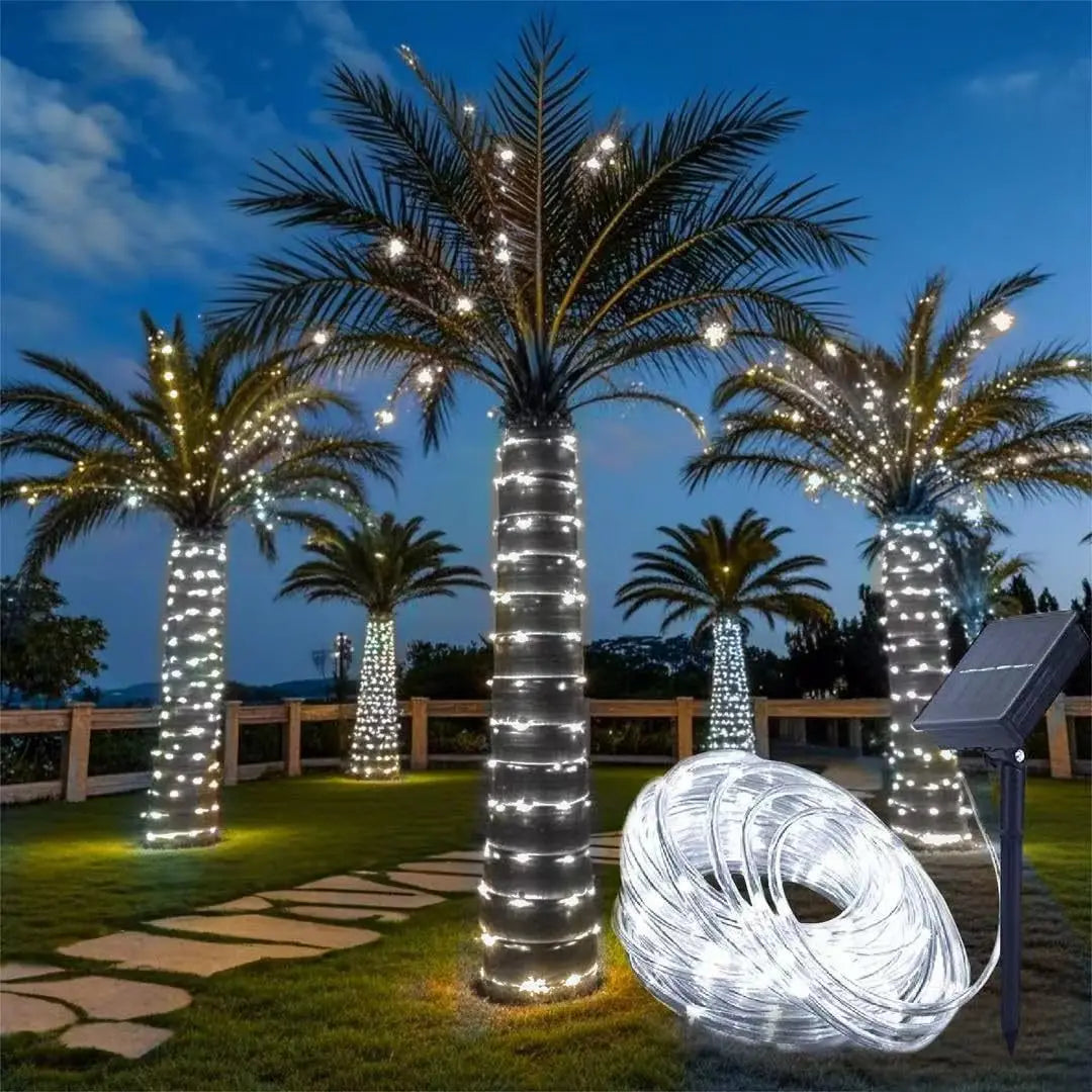 Solar-Powered Outdoor String Lights | 7–32 m Length | Waterproof | 8 Lighting Modes | Garden, Christmas & Party Decor