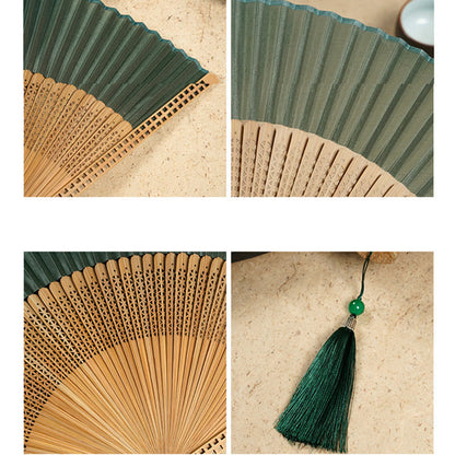 Bamboo Silk Handcrafted Fan