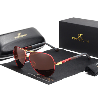 Polarized Driving Sunglasses with Vintage Aluminum Frames