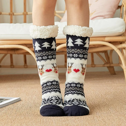 Women's Cozy Winter Socks – Soft, Warm & Non-Slip | Penguin, Reindeer & Bear Designs | Perfect Christmas Gift