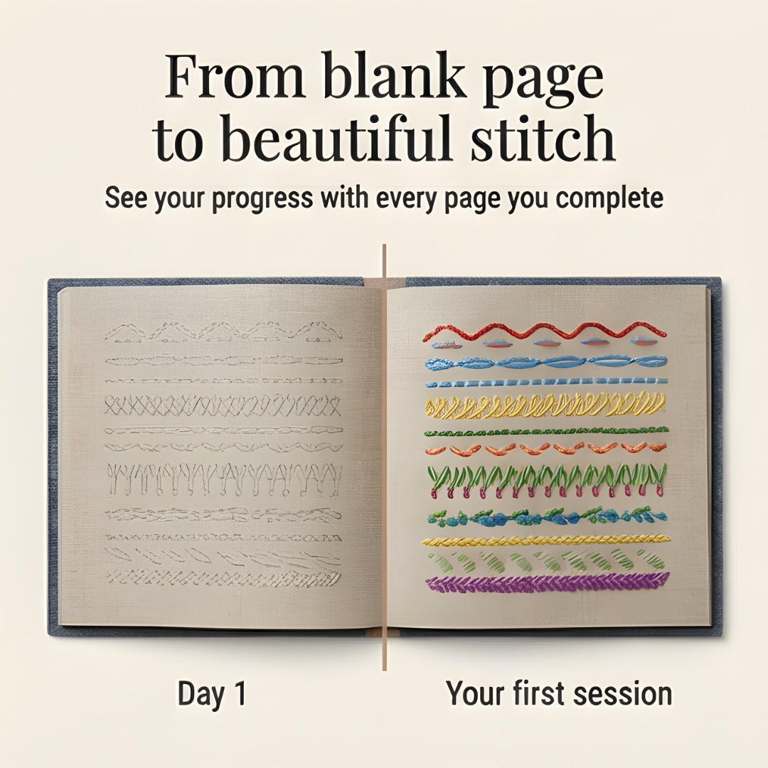 Master 106 Embroidery Stitches with Easy Step-by-Step Guidance
